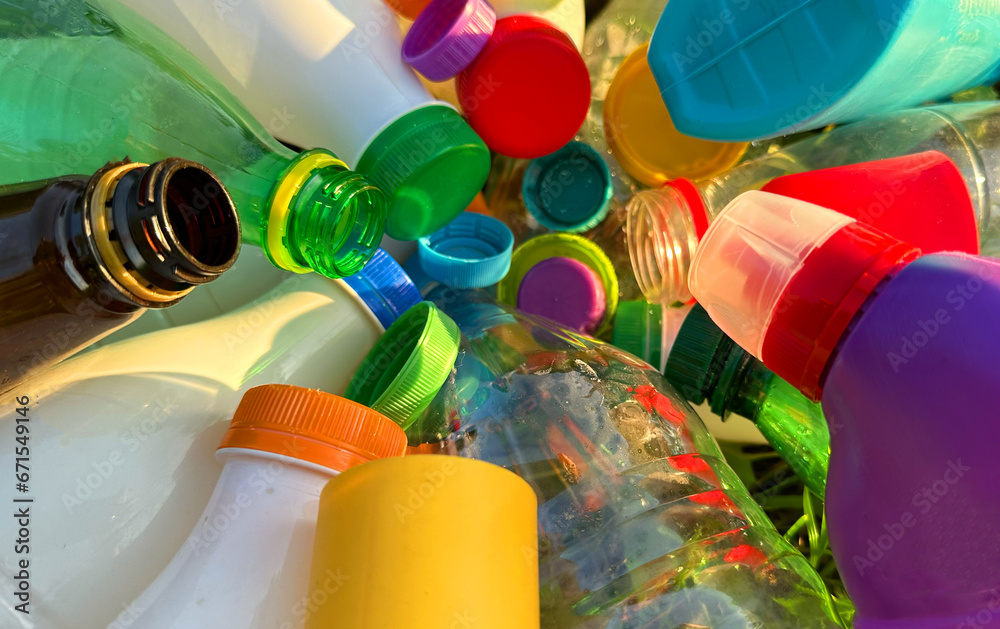 Reusing Pastics Plastic Recycling. Water bottles and plastic Bottle Caps for Recycling ...