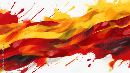  a visually striking and creative hand-drawn vector illustration of the flag of Spain. photo