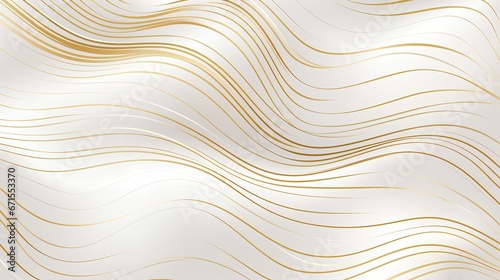 Deco wavy and luxury wave line bright background. Golden lines on bright wallpaper with aesthetic corporative style. Gold stripes making abstract water waving motion. photo