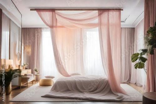 A serene and tranquil bedroom with a canopy bed © Shahryar