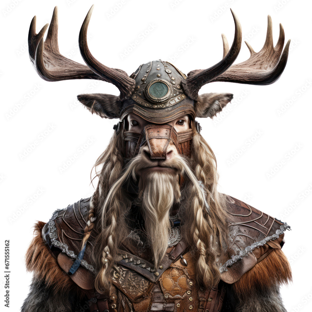 Viking reindeer with helmet ready for a Christmas voyage. PNG. Viking reindeer with helmet ready for a Christmas voyage. PNG.