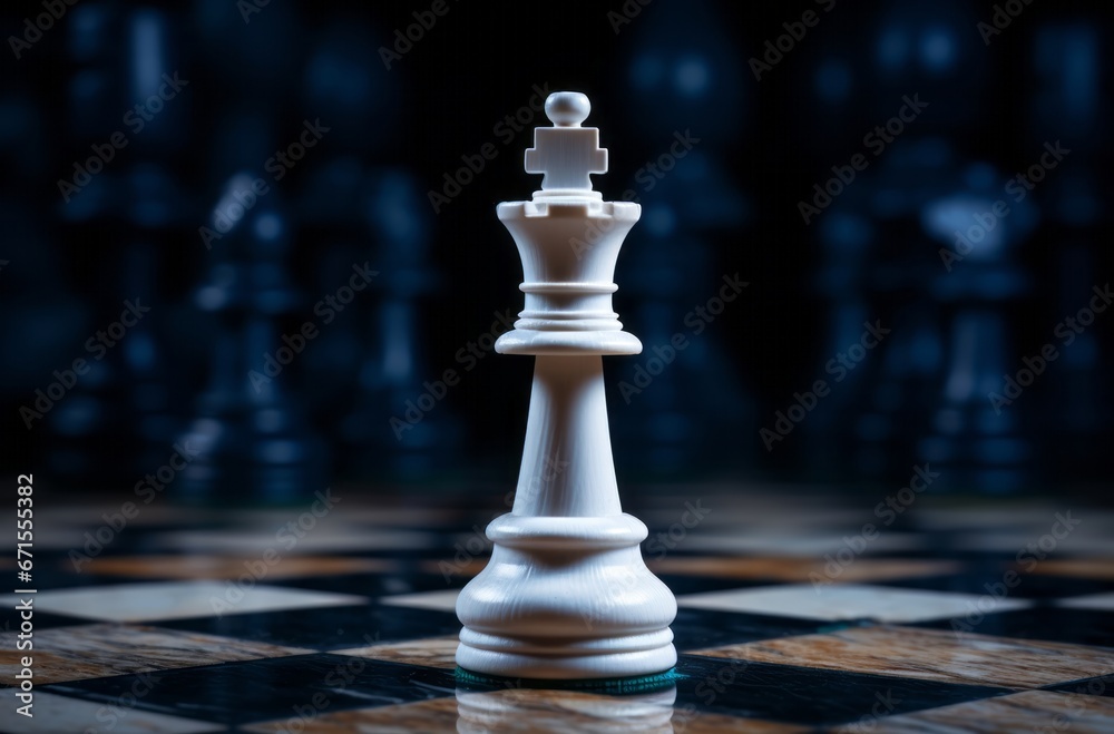Chess king standing victorious, embodying the pinnacle of tactical mastery in the classic game of strategy. Chess king standing victorious, embodying the pinnacle of tactical mastery in the classic game of strategy.