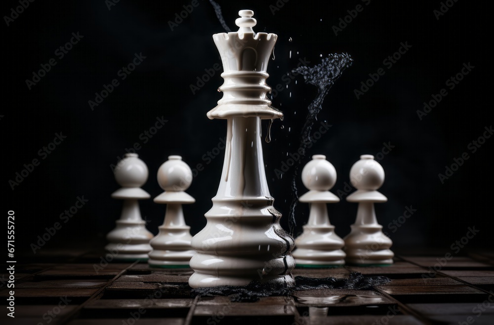 Chess king standing victorious, embodying the pinnacle of tactical mastery in the classic game of strategy.
