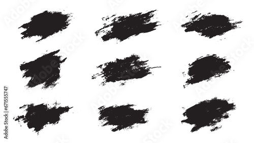 Black paint brush strokes isolated on background. Elegant dark watercolour set. Abstract textured effect bundle. Graphic design grungy painted style concept for ads  offer  big  mega  or flash sale