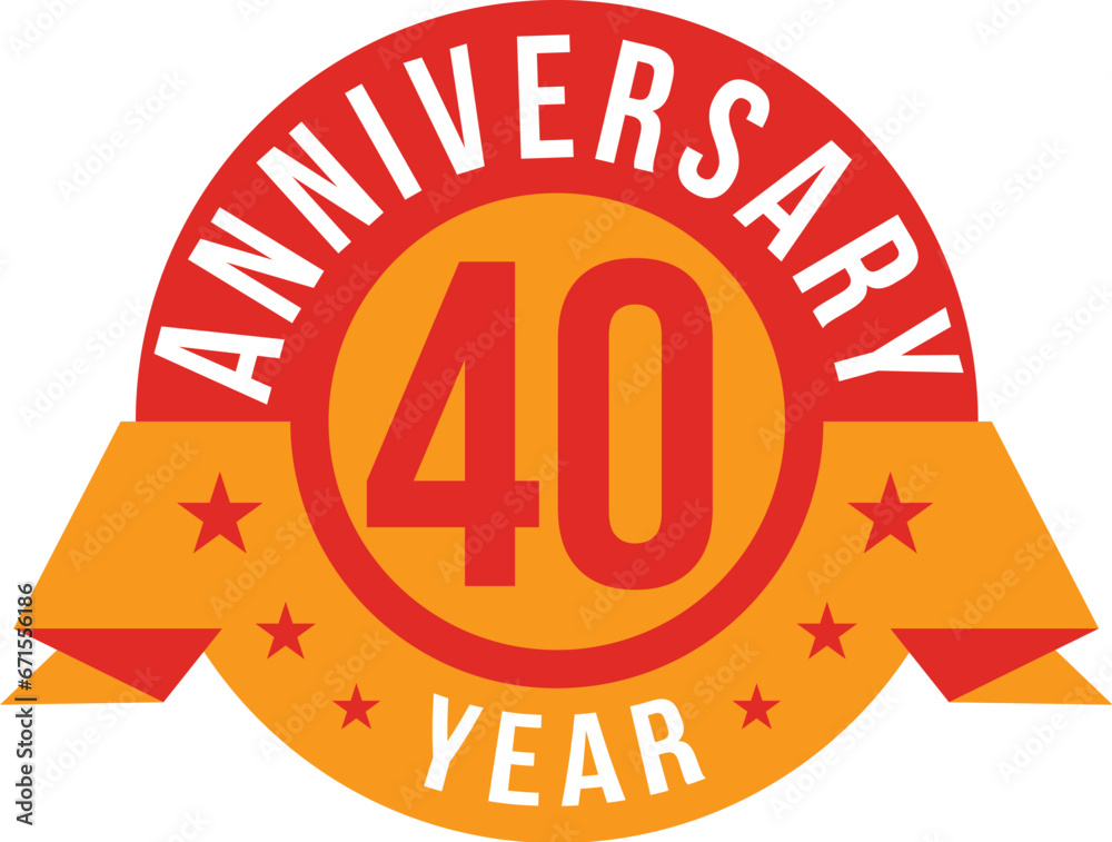 40 years anniversary badge 40th anniversary logo Vector illustration