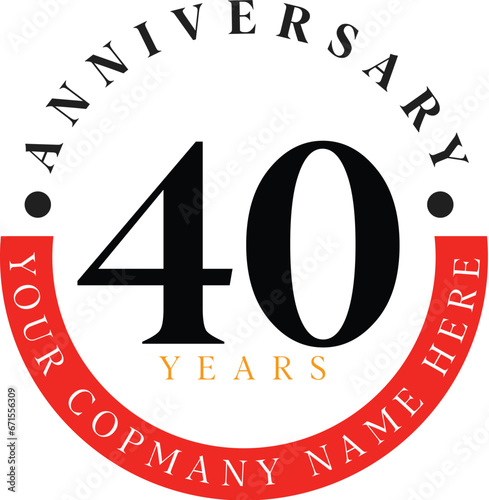 40 years anniversary celebration logo 40th anniversary logo vector illustration