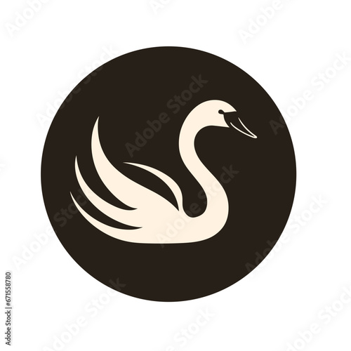 Schwan-Symbol in Schwarz und Weiß