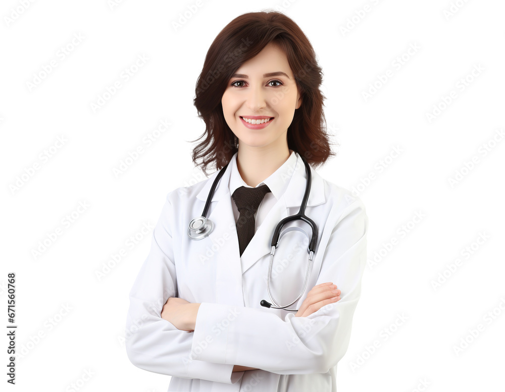 Smiling female doctor, cut out Smiling female doctor, cut out