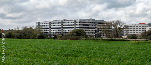 Anderlecht, Brussels Capital Region, Belgium - Extra large panorama over the Erasmus hospital site