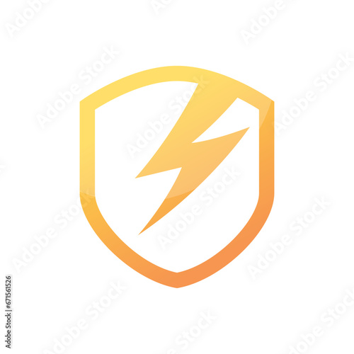 Free Download power shield logo. Thunderbolt with shield protection logo design - GFXLoad