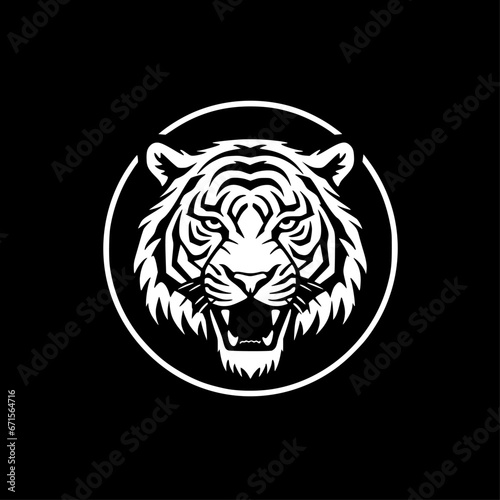 Tiger   Black and White Vector illustration