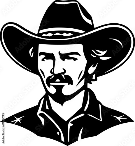 Western | Black and White Vector illustration