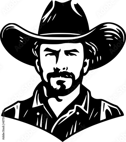 Western | Black and White Vector illustration