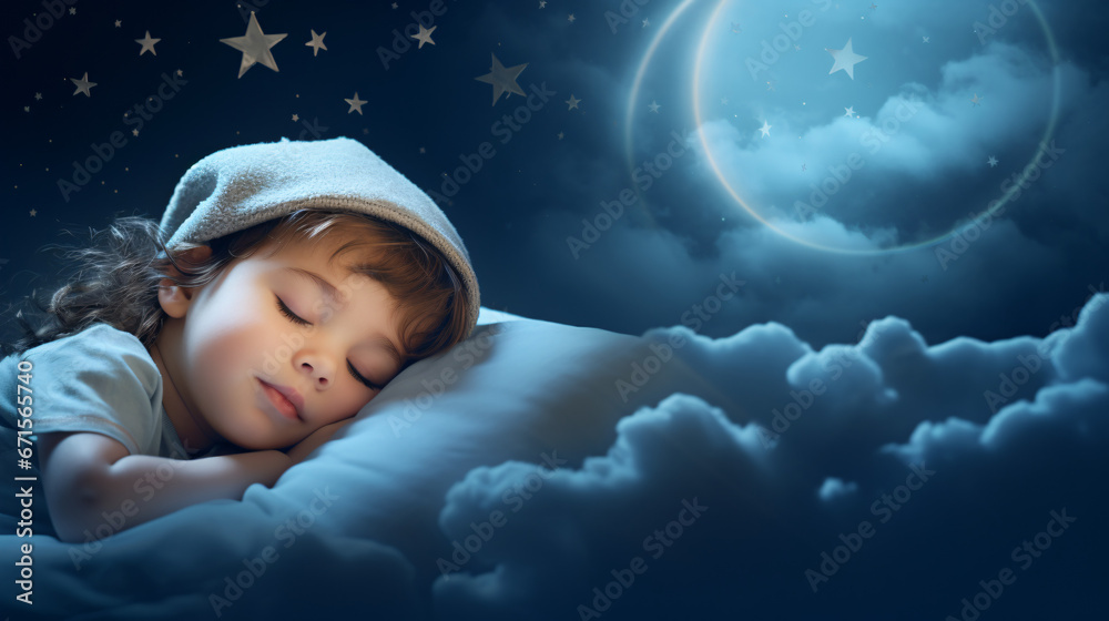 Childhood Dreams of Moonlit Sky Background Image. Childhood Dreams of Moonlit Sky Background Image.