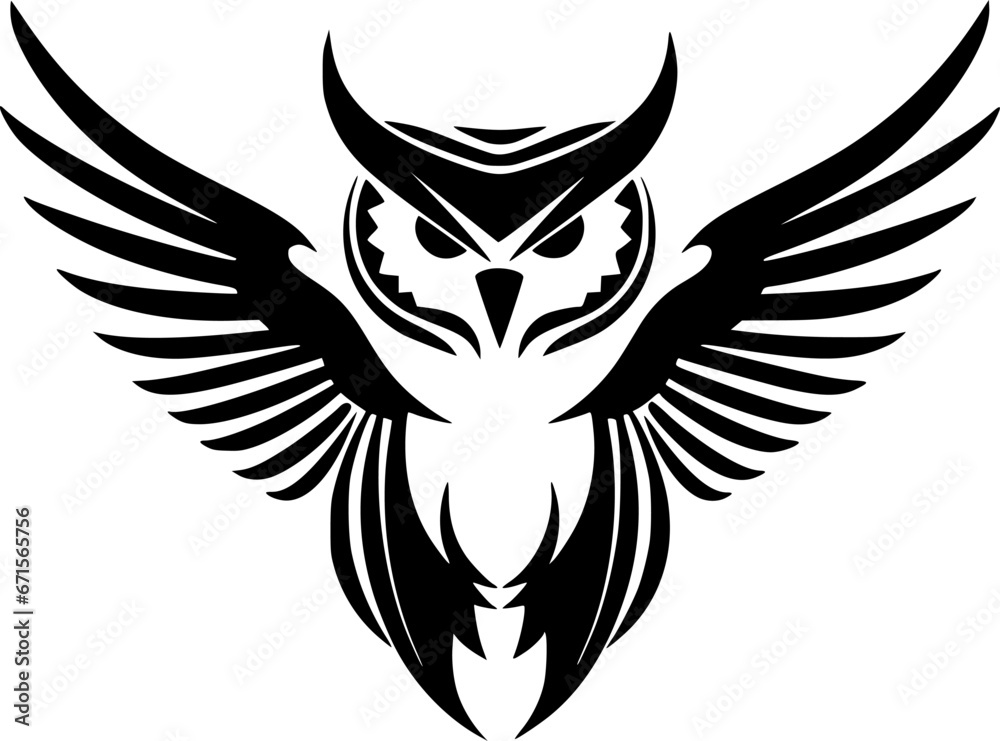Obraz premium Owl - Minimalist and Flat Logo - Vector illustration