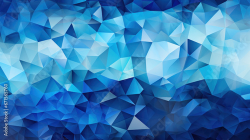 Low poly triangle mosaic background in royal blue