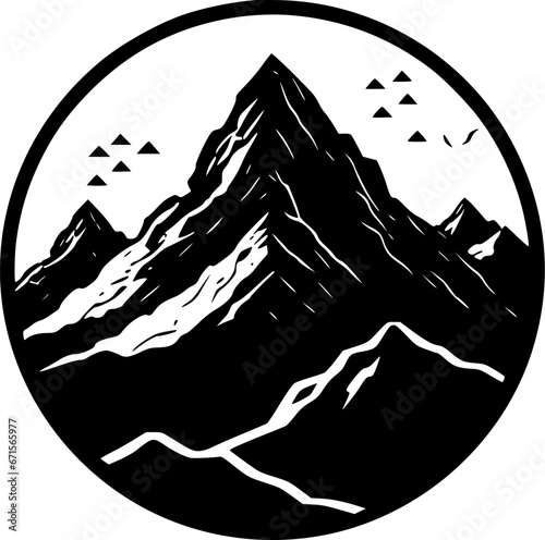 Mountains | Minimalist and Simple Silhouette - Vector illustration