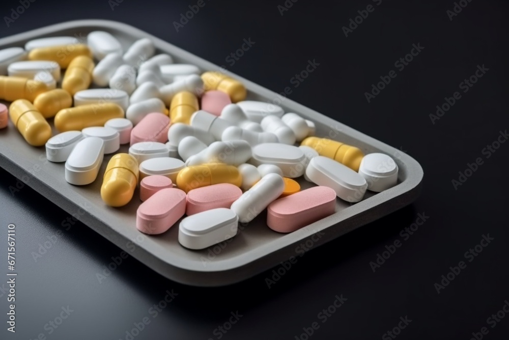 Copy-space tablets with daily pills Copy-space tablets with daily pills