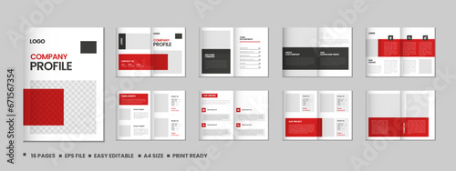 Company profile, multipage flyer brochure, portfolio magazine, annual report, catalog and a4 multipage template design