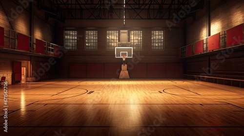 Basketball Ground with lights , sports background