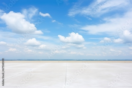 Blue Sky Cloud Horizon with Empty Concrete Field © Oksana