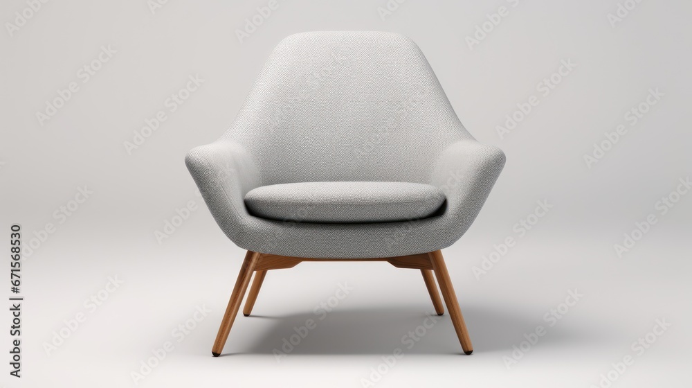 Fototapeta premium Closeup of gray lounge chair. Modern minimalist home living room interior. materials for furniture finishing