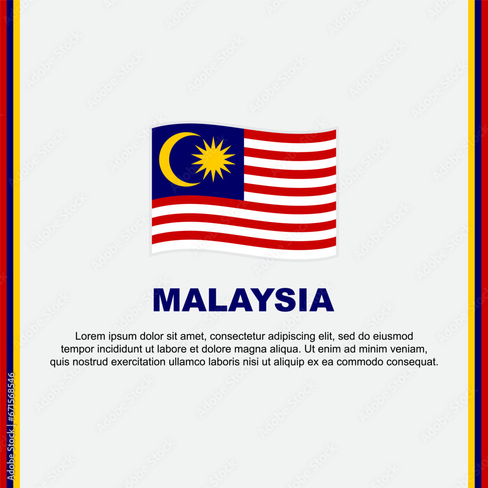 Malaysia Flag Background Design Template. Malaysia Independence Day Banner Social Media Post. Malaysia Cartoon
