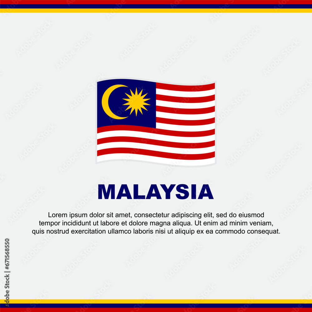 Malaysia Flag Background Design Template. Malaysia Independence Day Banner Social Media Post. Malaysia Design