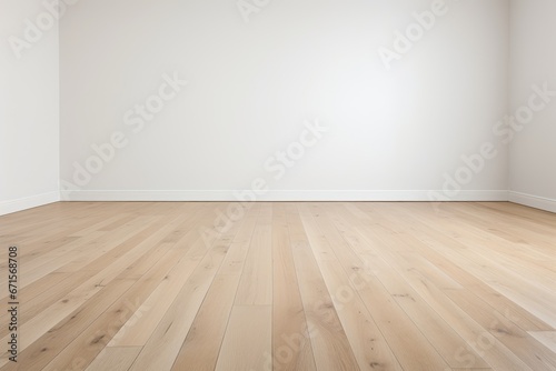 Empty light room with wooden floor