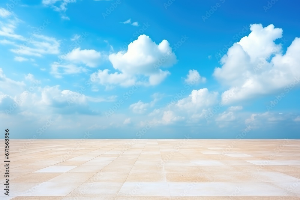 Nice Blue Sky with Cement Floor Horizon Nice Blue Sky with Cement Floor Horizon