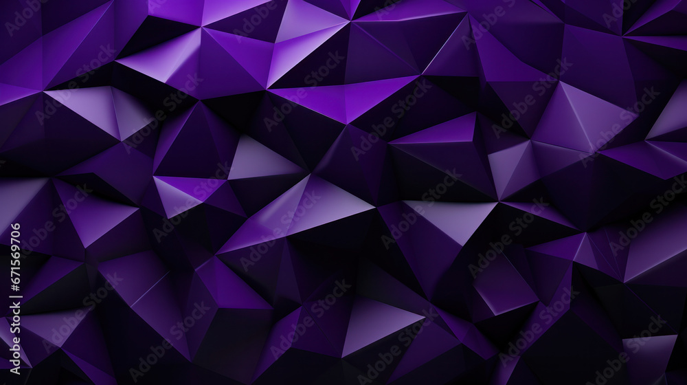 Fototapeta premium Low Poly Triangle Mosaic Background in Mysterious Black