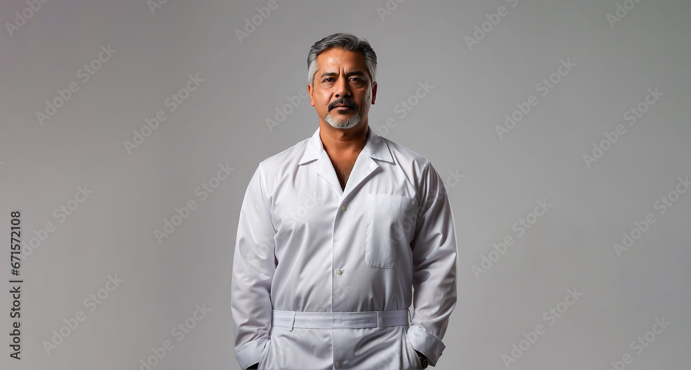 Obraz premium Middle Aged Man Isolated, Studio Light