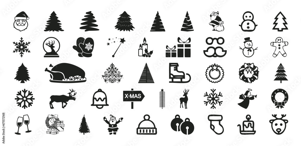 Big collection of christmas vector icon set Big collection of christmas vector icon set