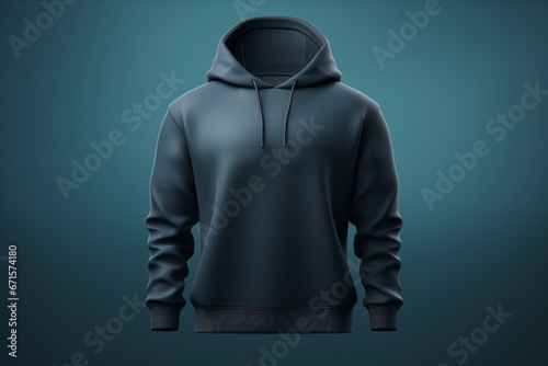 Blank blue hoodie template. Hoodie sweatshirt long sleeve with clipping path, hoody for design mockup for print.