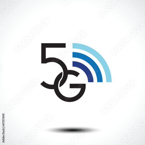 5G Icon. 5th Generation Wireless Internet Network Connection Information Technology Illustration. Mobile devices telecommunication business web networking.