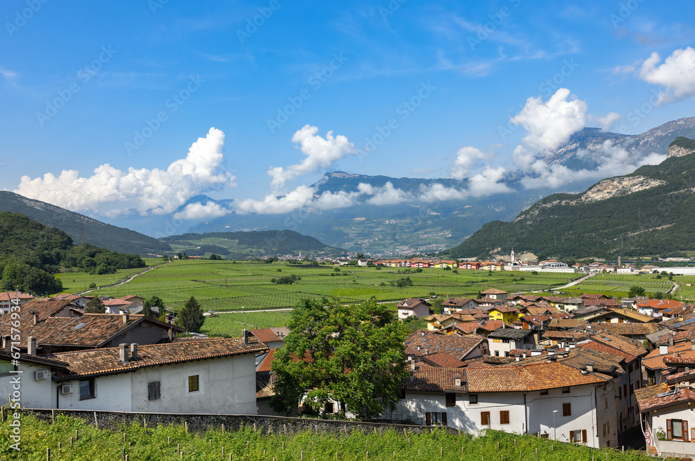 beautiful town of Besenello in Trento region
