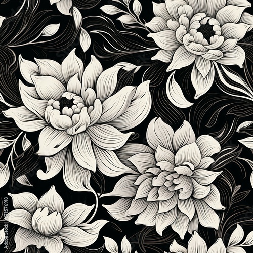 Floral Abstraction in Monochrome Pattern