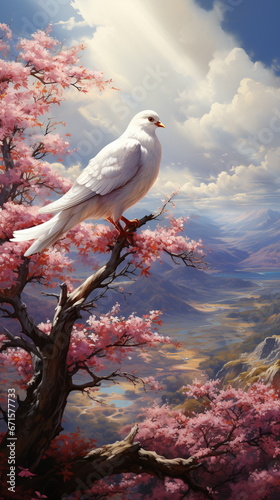 Pigeon on a Tree Branch