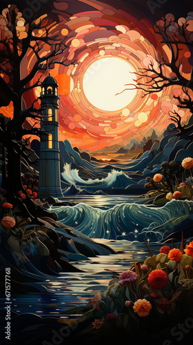 sunset in the mountains