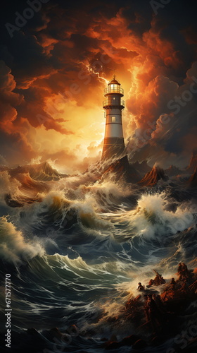 lighthouse on the sea