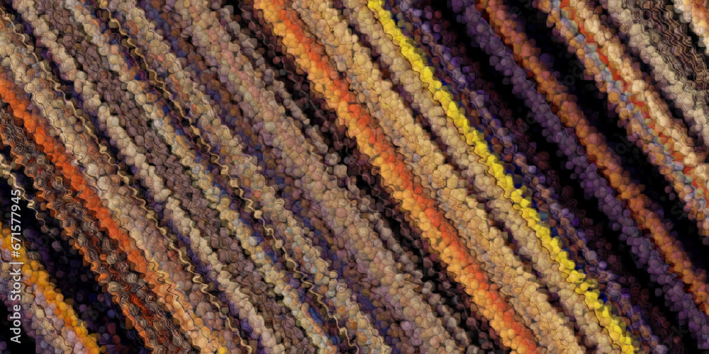 Fototapeta premium beaded diagonal parallel stripes in metallic gold bronze orange and shades of brown wide format