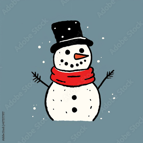 Snowman illustration. Generative AI