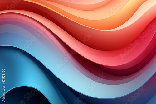 Pink blue gradient orangic texture with overlapping paper layers - Abstract background illustration 