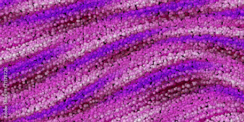 beaded effect on a light pink textured background deep purple and violet curved striped design