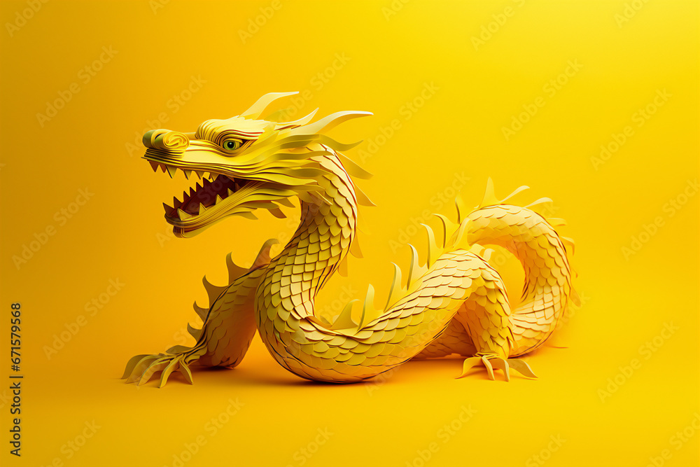 Obraz premium AI-generated, paper-made dragon