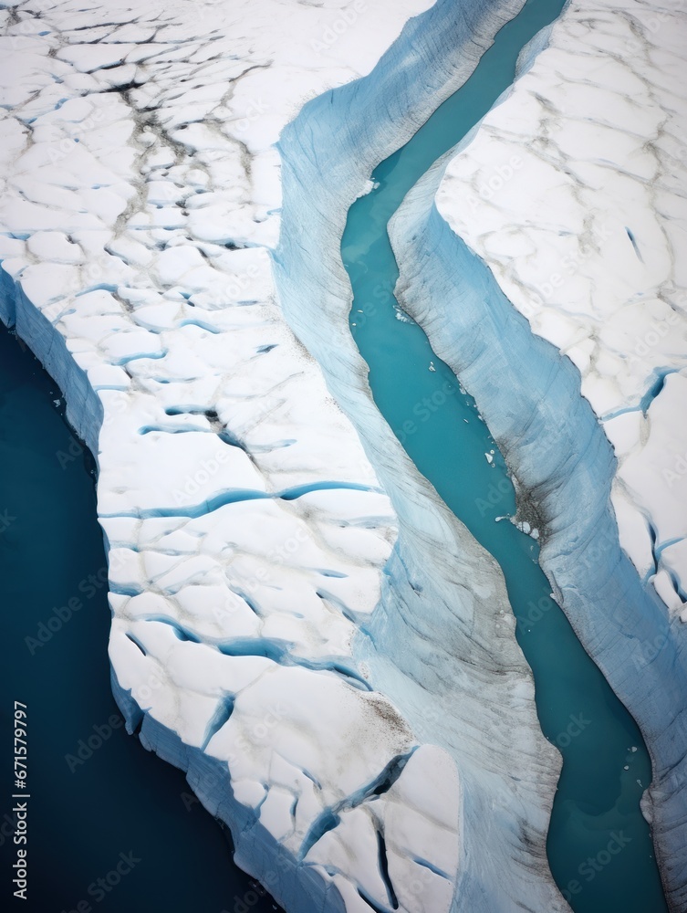 Naklejka premium glaciers melted by global warming