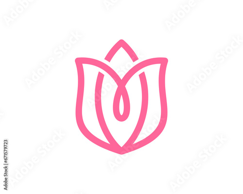 M Letter in flower shape logo