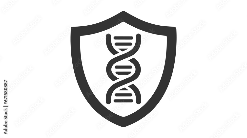 Shield dna icon. Outline shield dna vector icon for web design isolated on white background. Shield dna icon. Outline shield dna vector icon for web design isolated on white background.