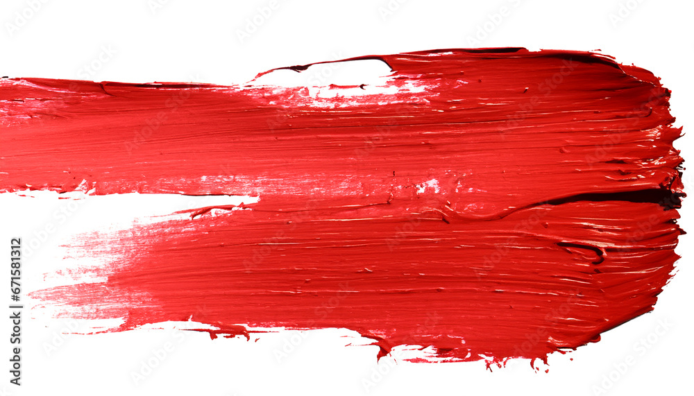 A blob of red paint on a white background. - obrazy, fototapety, plakaty 