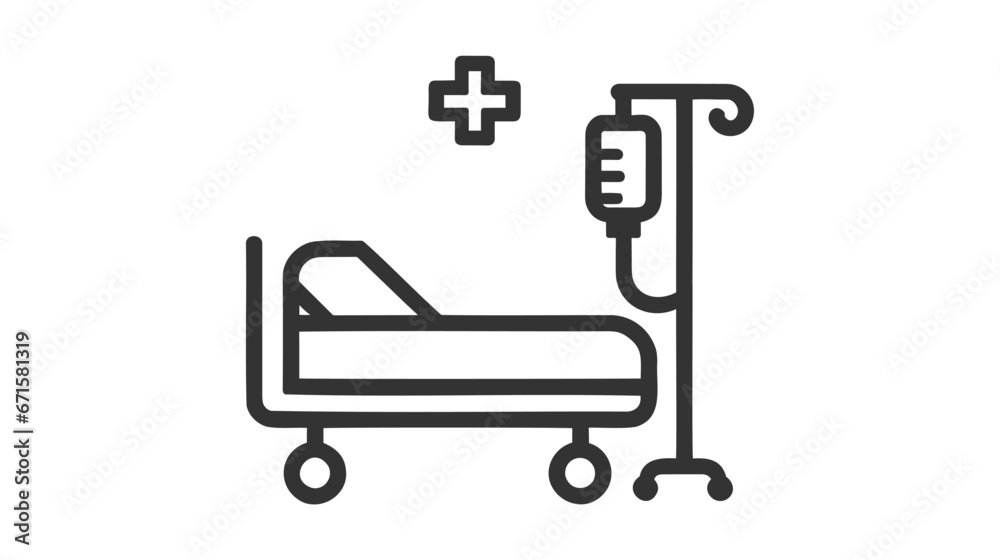 Intensive care unit line icon. Resuscitation, rehabilitation, hospital ward. Medicine concept. Intensive care unit line icon. Resuscitation, rehabilitation, hospital ward. Medicine concept.